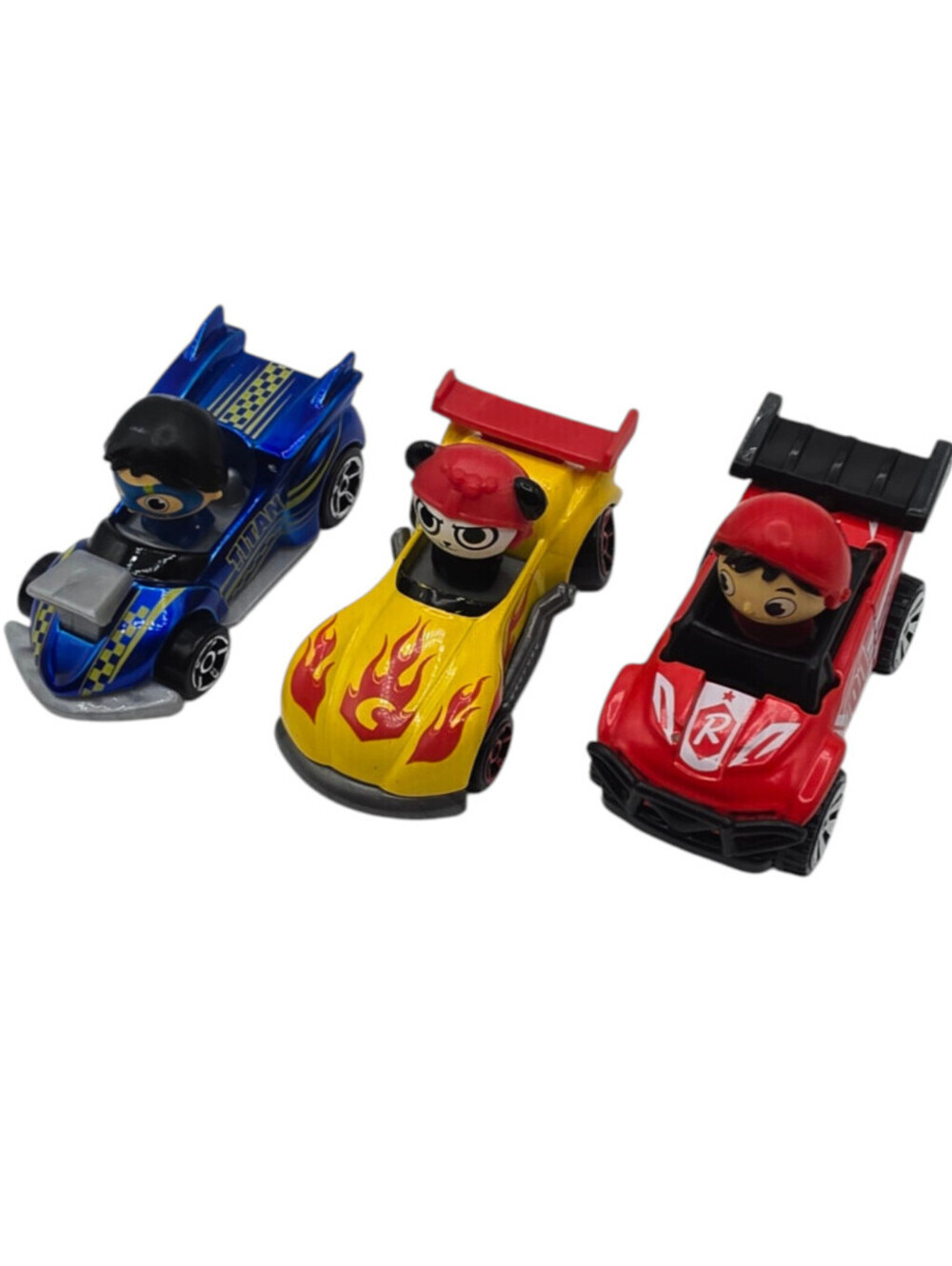 Lot of 3 pull-back toy cars from the Ryan's World collection by Pocket Watch